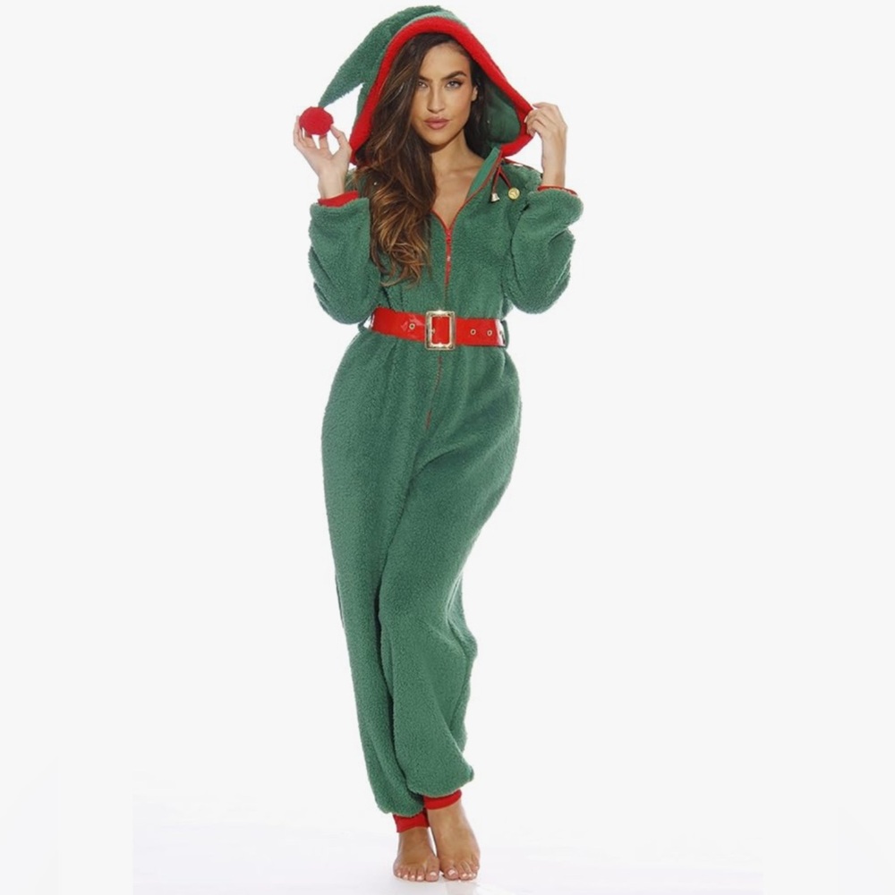 Green and Red Elf Costume with Belt (and pockets)